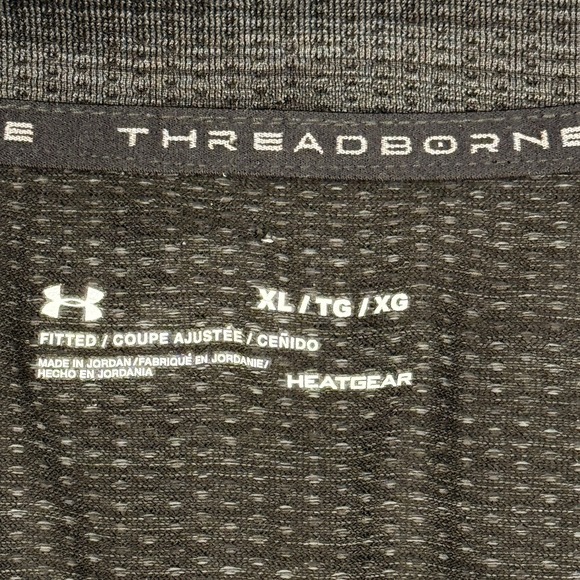 Under Armour Mens XL 1/4 Zip Long Sleeve Threadborne Fitted UA Heat Gear Grey - Picture 4 of 8